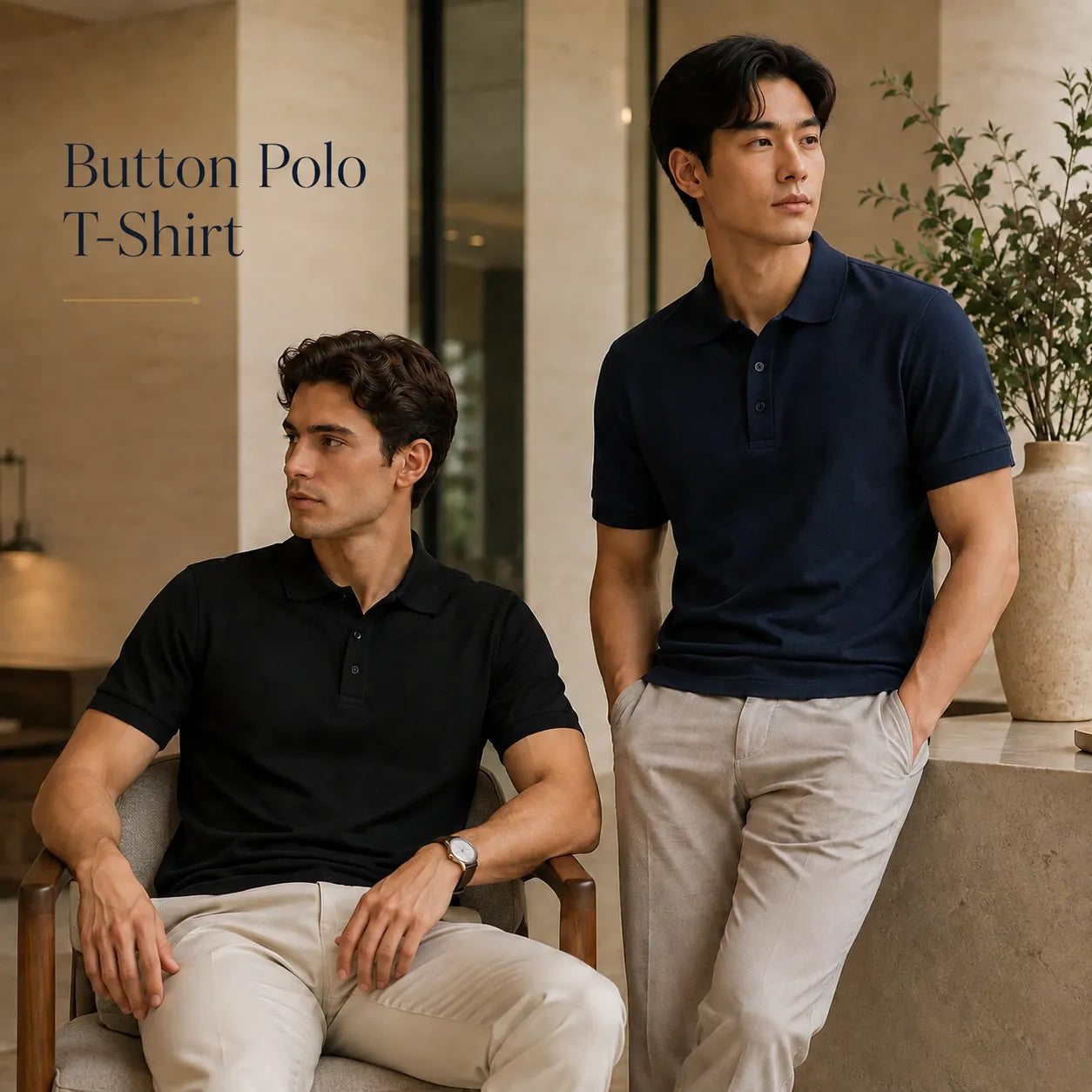 Button Polo T-Shirt