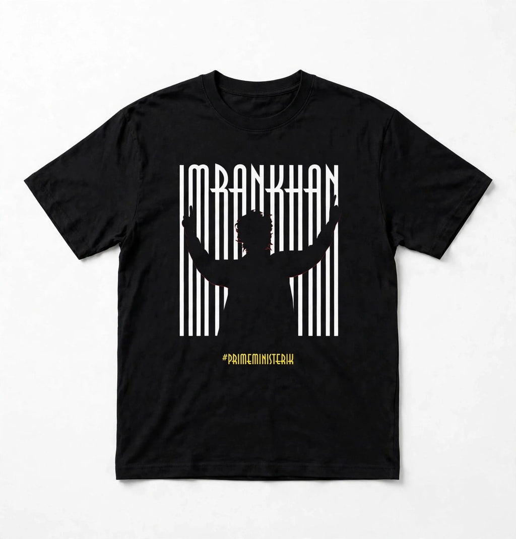 Black Imran Khan Graphic Oversized T Shirt