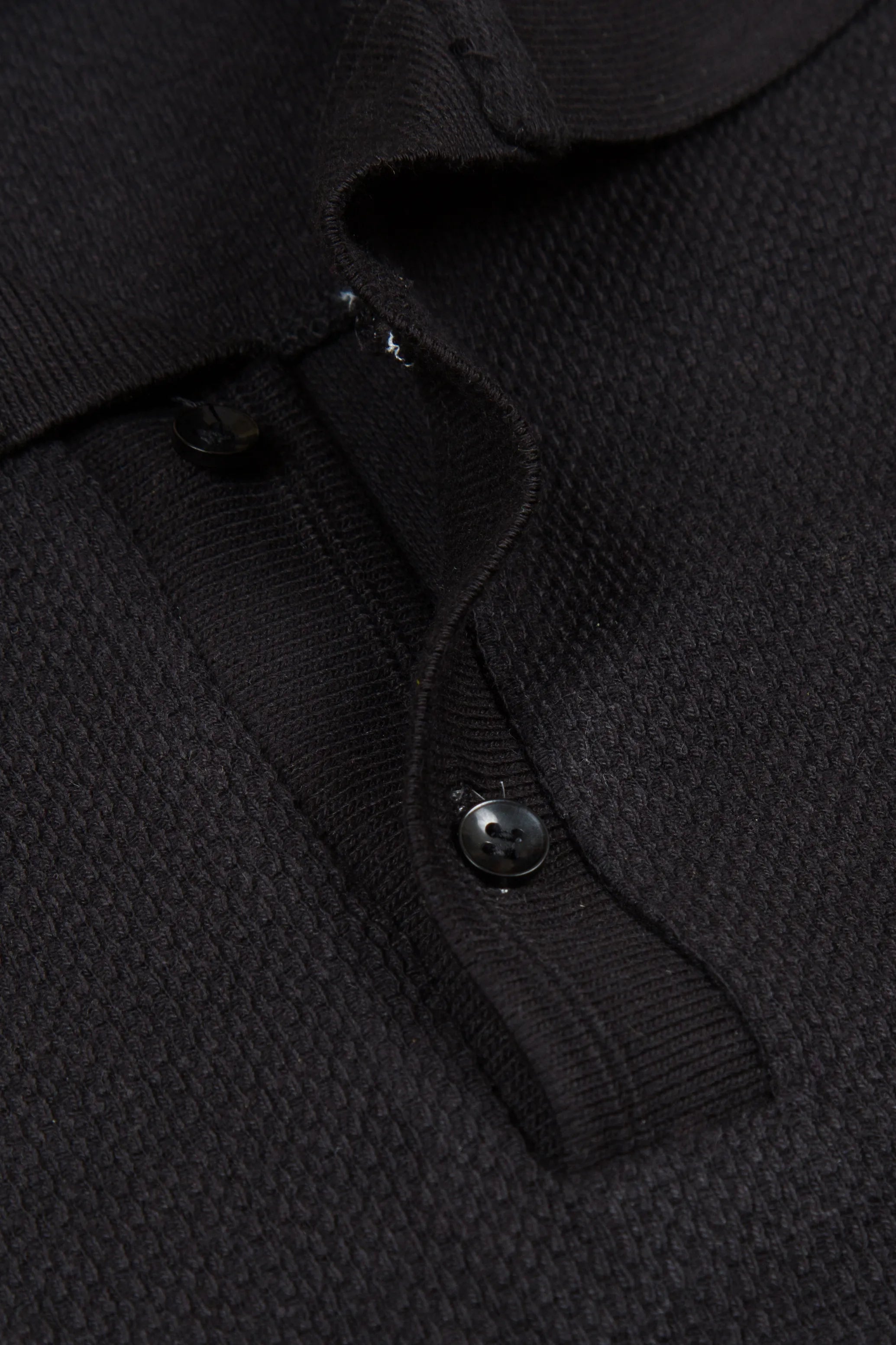 Black Polo Button T-Shirt