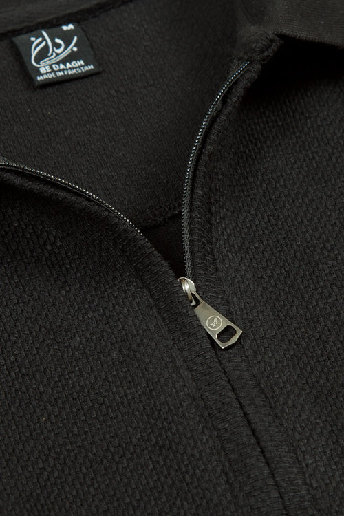 Black Zip Polo Shirt
