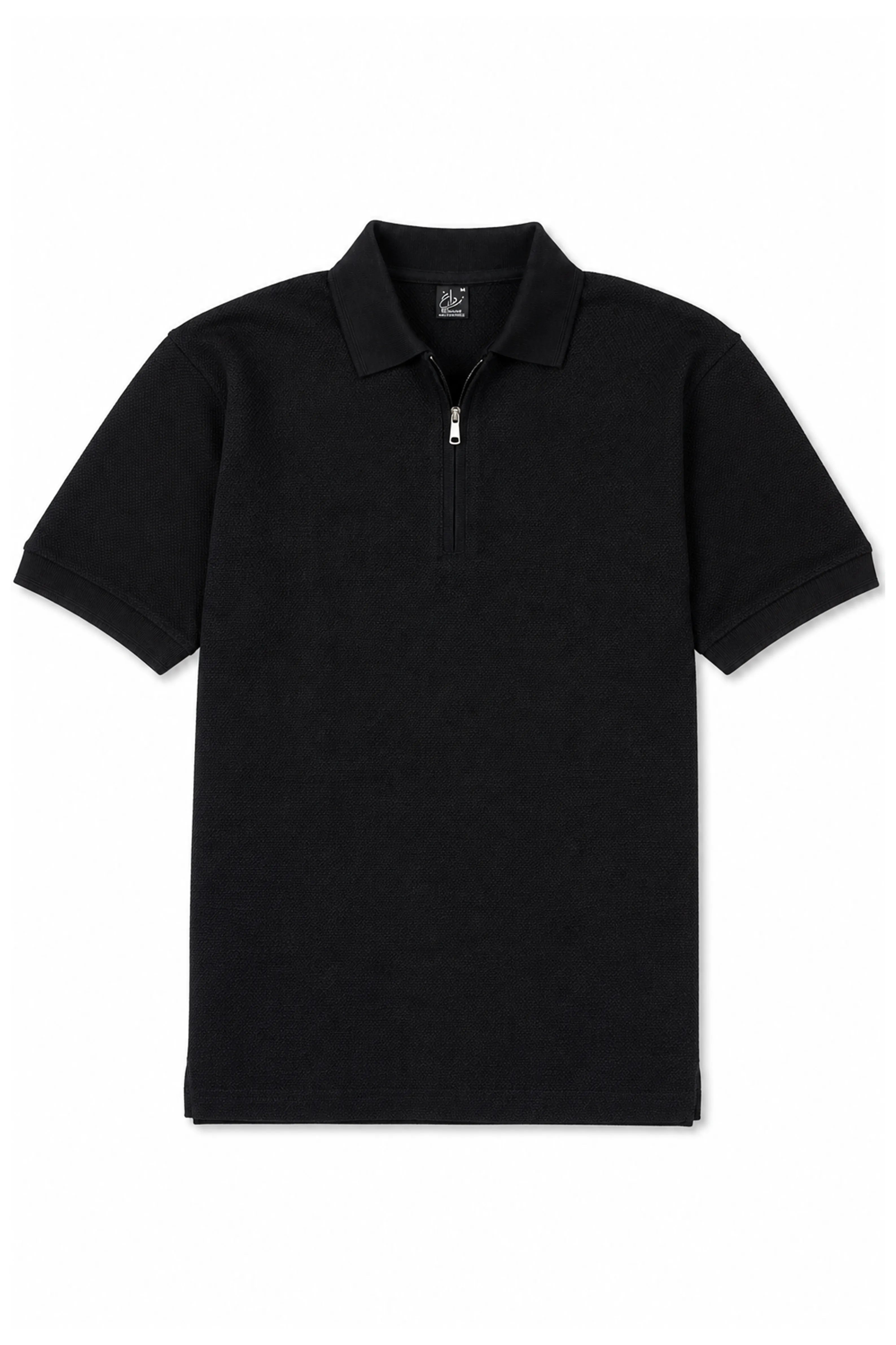 Black Zip Polo Shirt