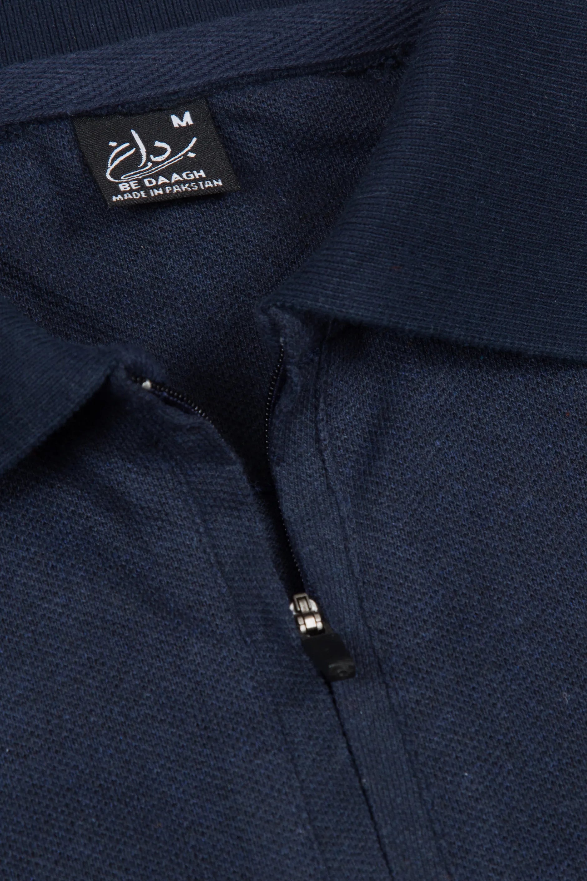 Navy Blue Zip Polo Shirt