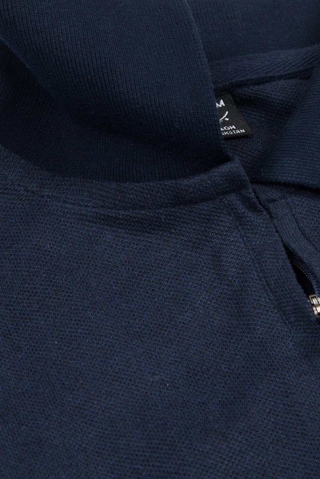Navy Blue Zip Polo Shirt