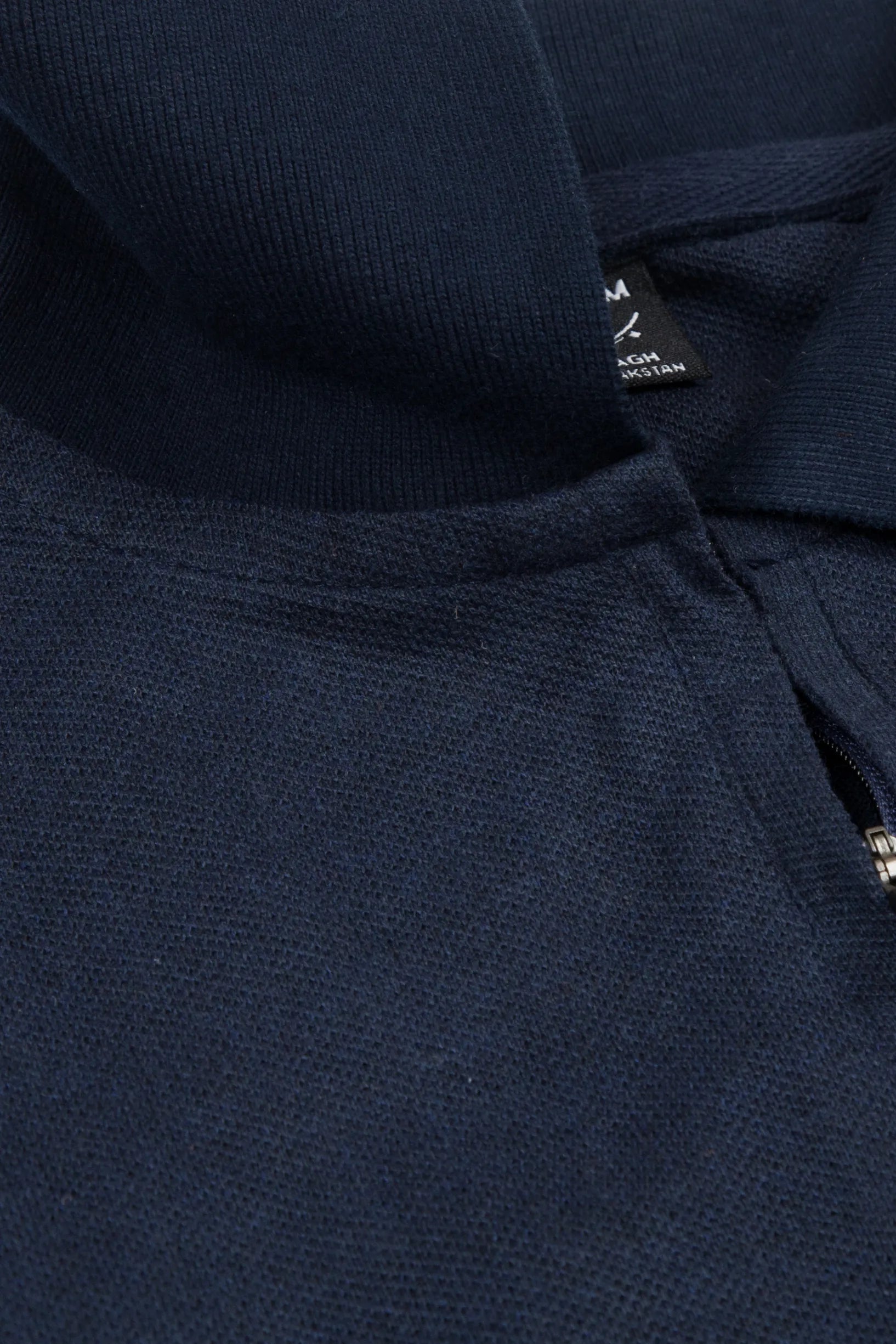Navy Blue Zip Polo Shirt