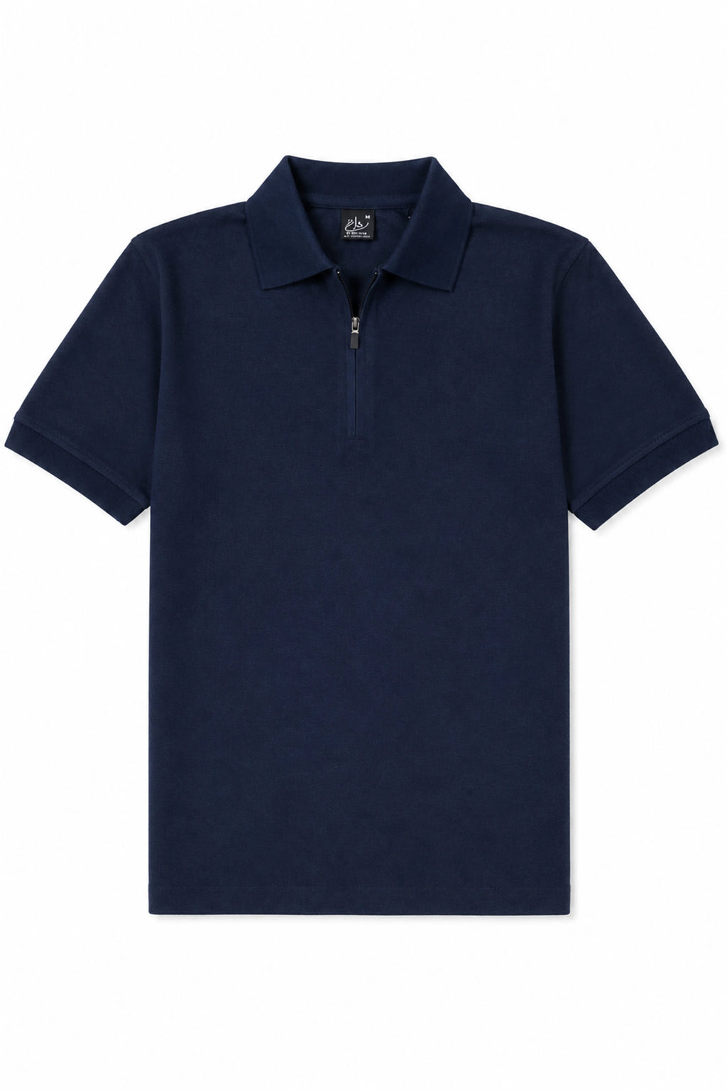 Navy Blue Zip Polo Shirt
