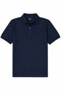 Navy Blue Zip Polo Shirt