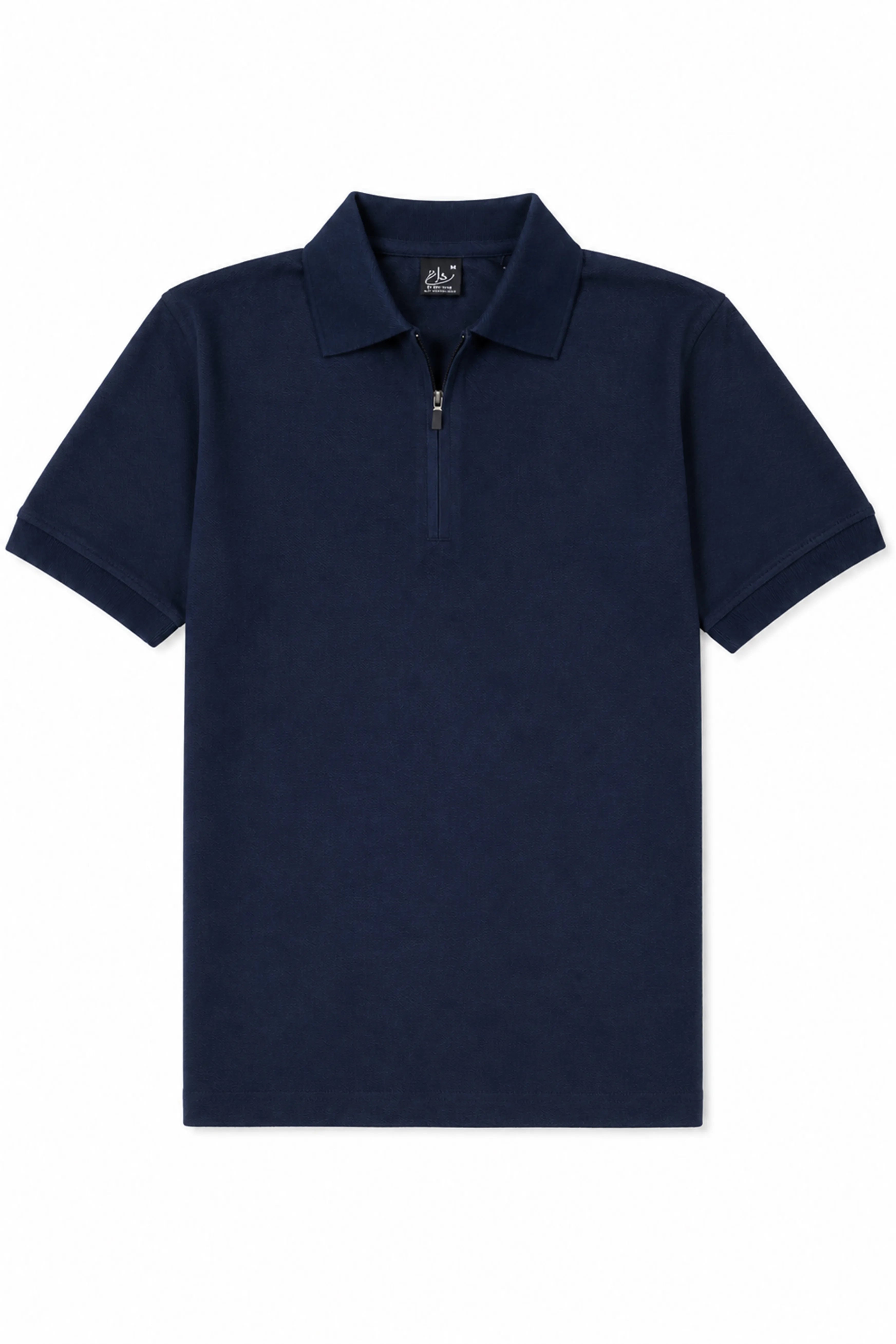 Navy Blue Zip Polo Shirt